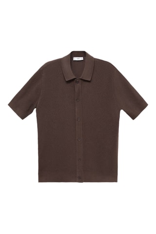 Chemise en maille structurée - Marron
