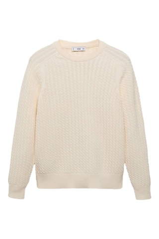 Pull 100 % coton tressé - Blanc