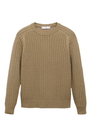 Pull 100 % coton tressé - Beige