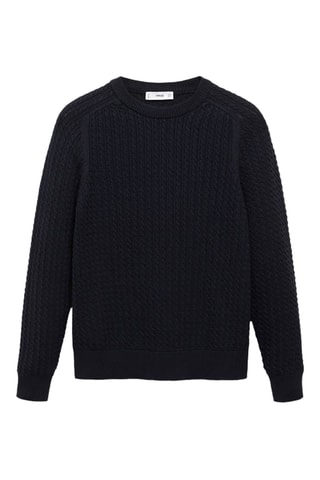 Pull 100 % coton tressé - Bleu marine