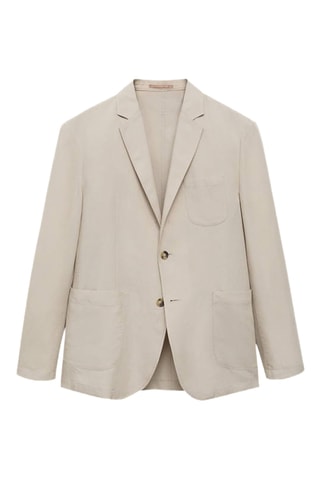 Veste de costume slim fit lin - Écru