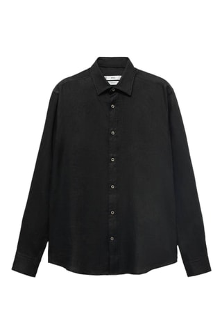 Chemise 100 % lin - Noir