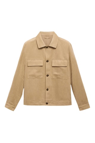 Surchemise simili-cuir daim - Beige