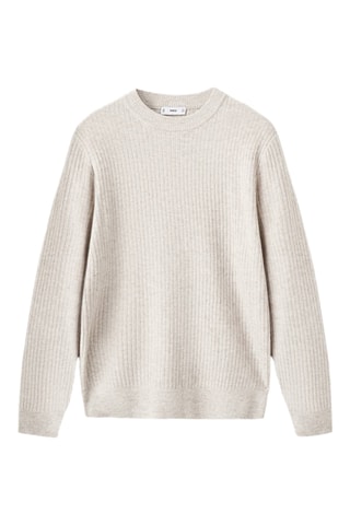 Pull-over maille côtelée - Écru