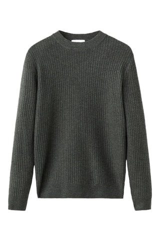 Pull-over maille côtelée - Vert foncé