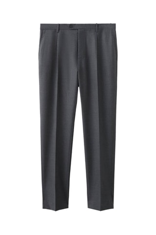 Pantalon costume flanelle 100 % laine italienne - Gris foncé