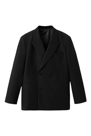 Veste de costume croisée regular-fit - Noir