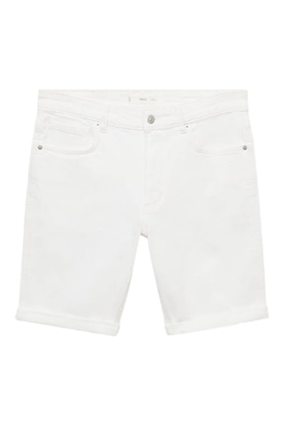 Bermuda en jean slim fit - Blanc