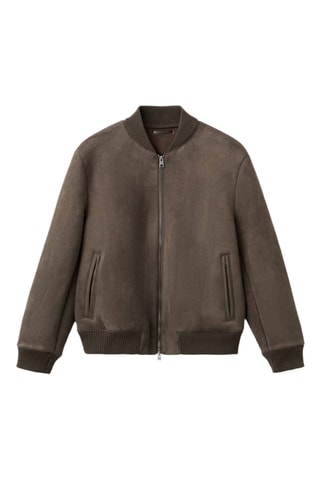 Veste bomber effet daim - Marron