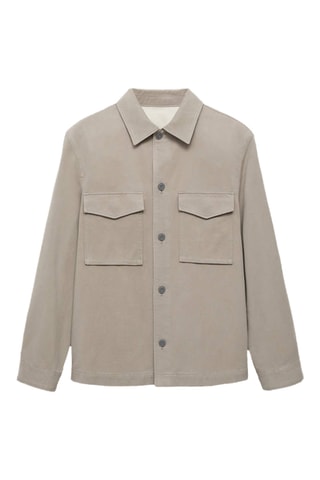 Veste coton lyocell à poches - Gris clair