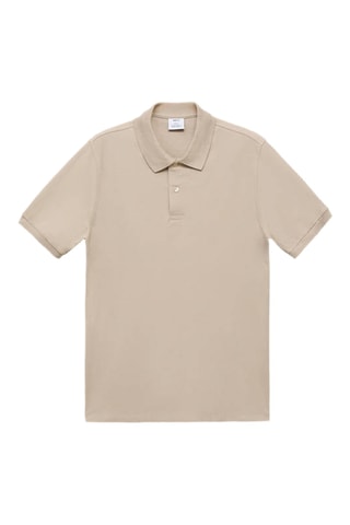 Polo regular-fit piqué coton - Écru