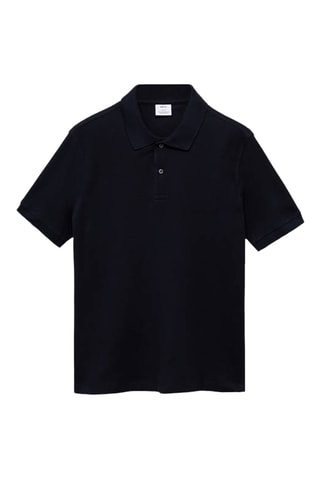 Polo regular-fit piqué coton - Bleu marine