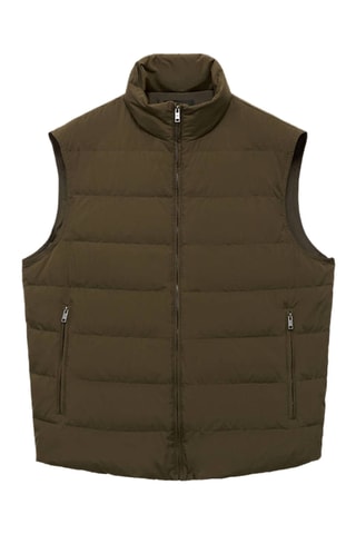 Gilet format compact matelassé avec duvet et plumes - Vert
