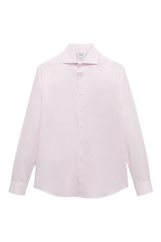 Chemise costume slim fit 100 % coton - Rose clair