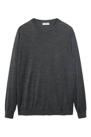 Pull col cheminée 100 % laine mérinos - Gris