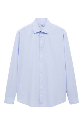 Chemise regular fit en coton fil-à-fil - Bleu