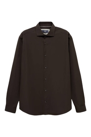 Chemise regular-fit 100 % coton - Marron