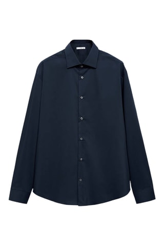 Chemise regular-fit coton stretch - Bleu marine