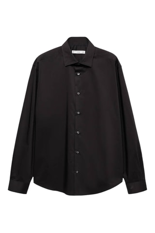 Chemise regular-fit coton stretch - Noir