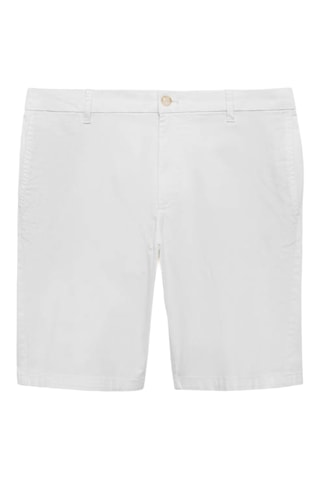 Bermuda slim-fit chino coton - Blanc