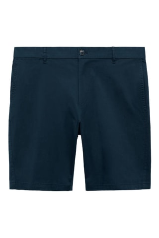Bermuda slim-fit chino coton - Bleu marine