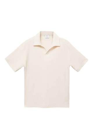 Polo texturé regular-fit - Écru