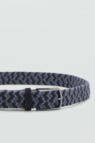 Ceinture élastique tressée couleurs - Gris