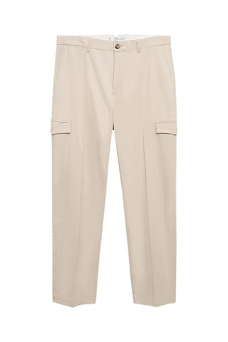 Pantalon cargo coton regular-fit - Gris clair