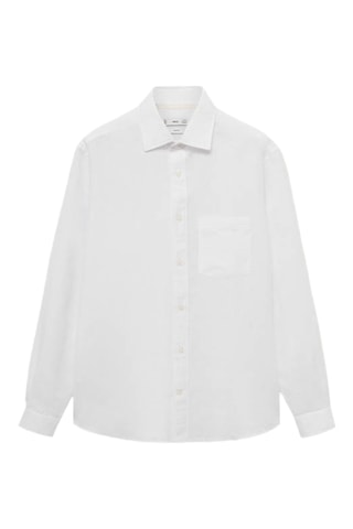 Chemise lin poche - Blanc
