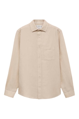 Chemise lin poche - Beige