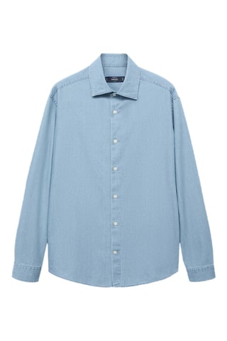 Chemise chambray 100 % coton - Bleu clair