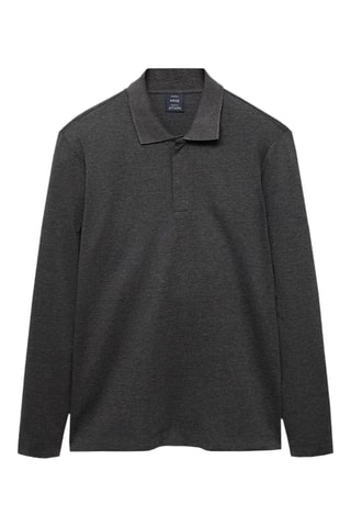 Pull-over polo maille regular-fit - Gris foncé