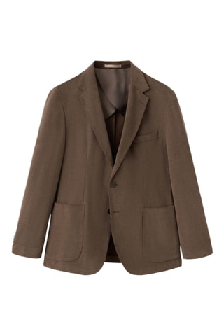 Veste slim fit structurée coton - Camel