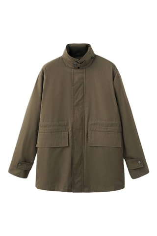 Parka coton à poches déperlant - Vert