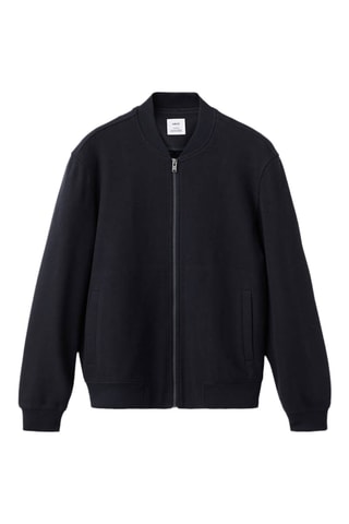 Sweat style bomber à zip - Bleu marine