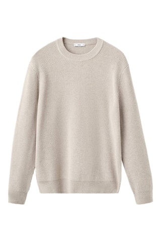 Pull-over maille côtelée - Beige