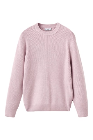 Pull-over maille côtelée - Rose