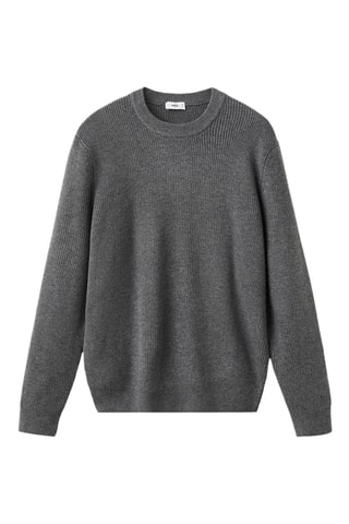 Pull-over maille côtelée - Gris foncé