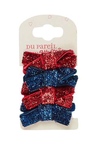 Lot de 4 élastiquesà nœuds brillants pour fille - Bleu - Du Pareil Au Même