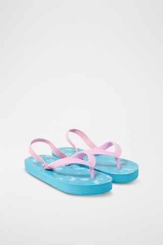 Tongs de plage - Turquoise et rose