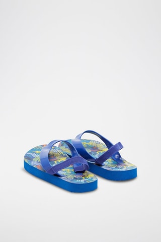 Tongs plateformes - Bleu