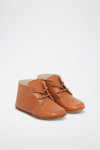 Chaussons en cuir souple Camel