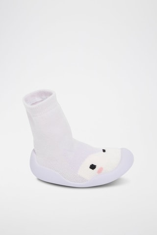 Chaussons Chaussettes à motif renne - Violet