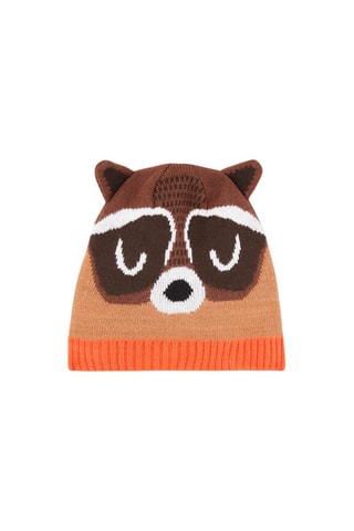 Bonnet sepia à motif raton laveur pour garçon - Marron clair - Du Pareil Au Même