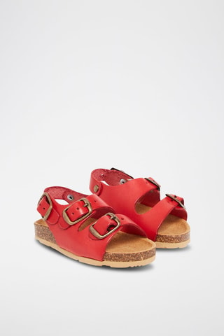 Sandales en cuir végétal Rouge