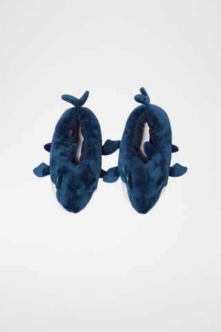 Pantoufles requin 3D Bleu