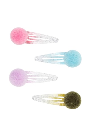4 barrettess avec pompons fille - Doré - Du Pareil Au Même