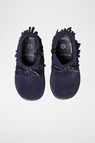 Boots en croûte de cuir - Bleu marine - Du Pareil Au Même