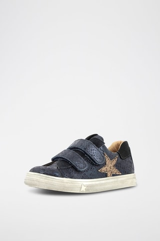 Baskets en croûte de cuir - Bleu marine