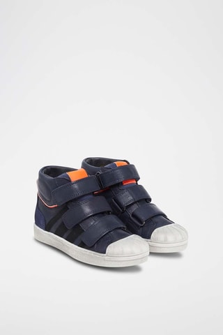 Baskets montantes en cuir - Bleu